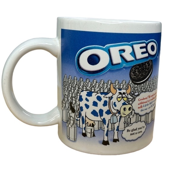 Nabisco Oreo Cookie Coffee Tea Milk Mug Cup Cows Snacks Novelty Rare Vintage - Picture 4 of 6